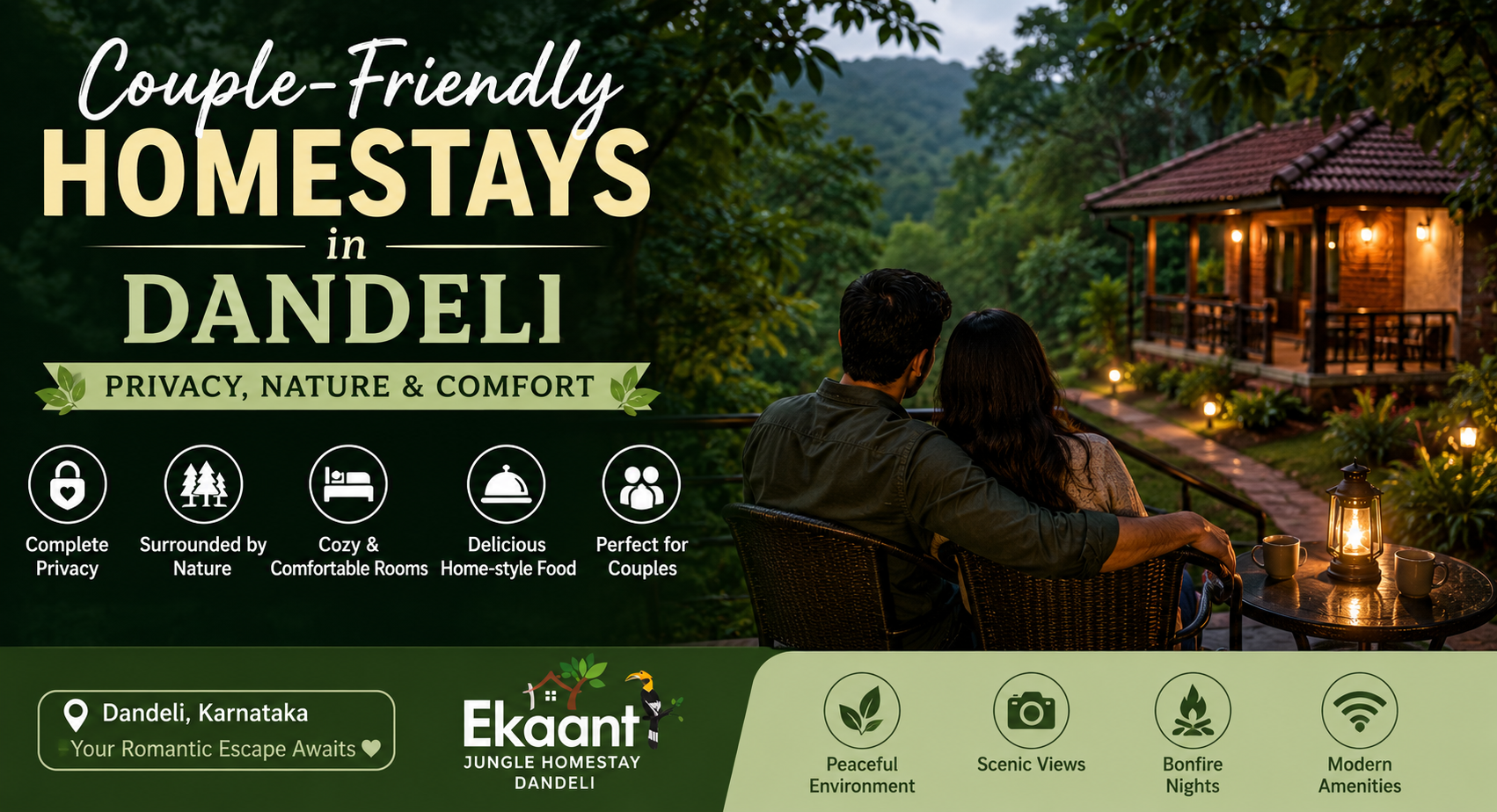 Couple-Friendly Homestays in Dandeli: Privacy, Nature & Comfort